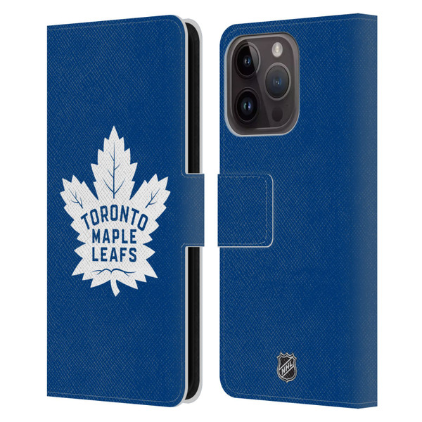 NHL Toronto Maple Leafs Plain Leather Book Wallet Case Cover For Apple iPhone 15 Pro