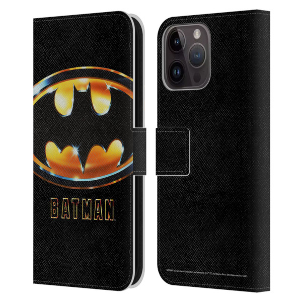 Batman (1989) Key Art Poster Leather Book Wallet Case Cover For Apple iPhone 15 Pro Max