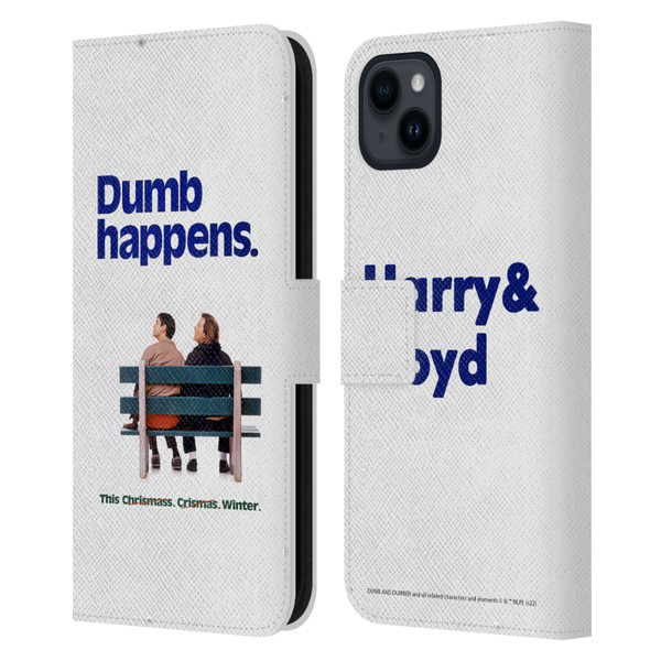 Dumb And Dumber Key Art Dumb Happens Leather Book Wallet Case Cover For Apple iPhone 15 Plus
