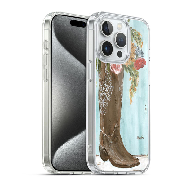 Haley Bush Floral Painting Boot Soft Gel Case for Apple iPhone 15 Pro & MagSafe