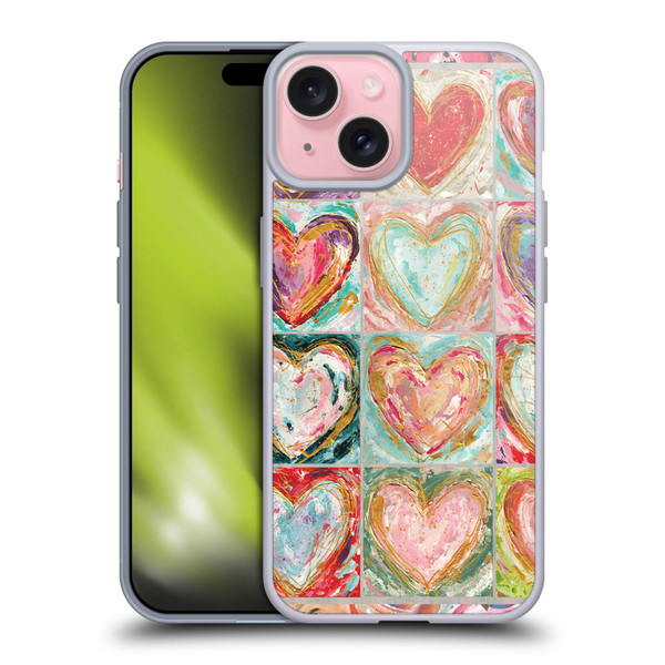 Haley Bush Pattern Painting Hearts Soft Gel Case for Apple iPhone 15