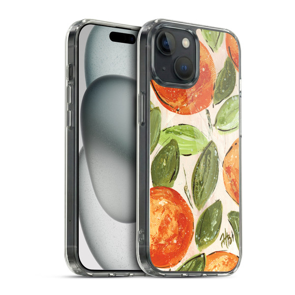 Haley Bush Pattern Painting Orange Splash Soft Gel Case for Apple iPhone 15 & MagSafe
