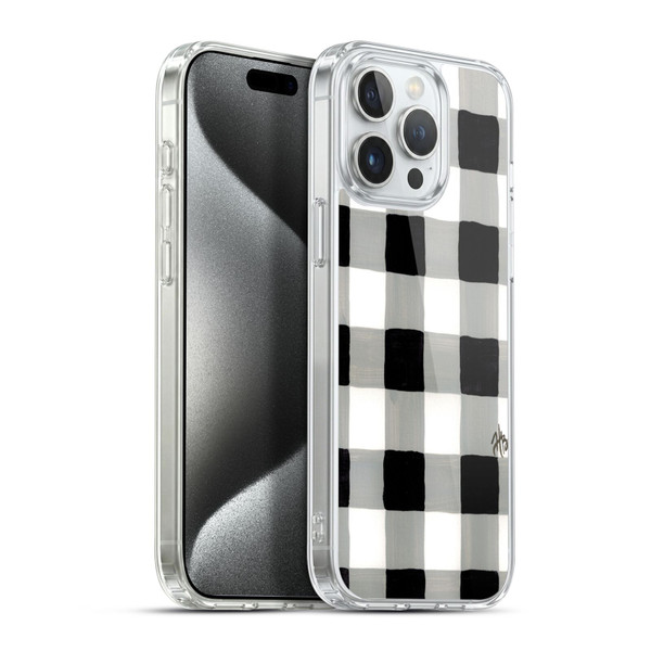 Haley Bush Pattern Painting Buffalo Check Black Soft Gel Case for Apple iPhone 15 Pro Max & MagSafe