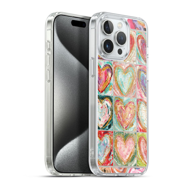 Haley Bush Pattern Painting Hearts Soft Gel Case for Apple iPhone 15 Pro Max & MagSafe