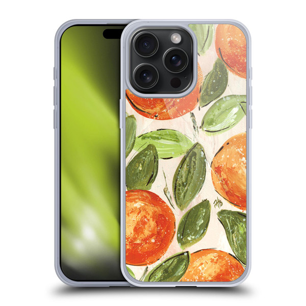 Haley Bush Pattern Painting Orange Splash Soft Gel Case for Apple iPhone 15 Pro Max