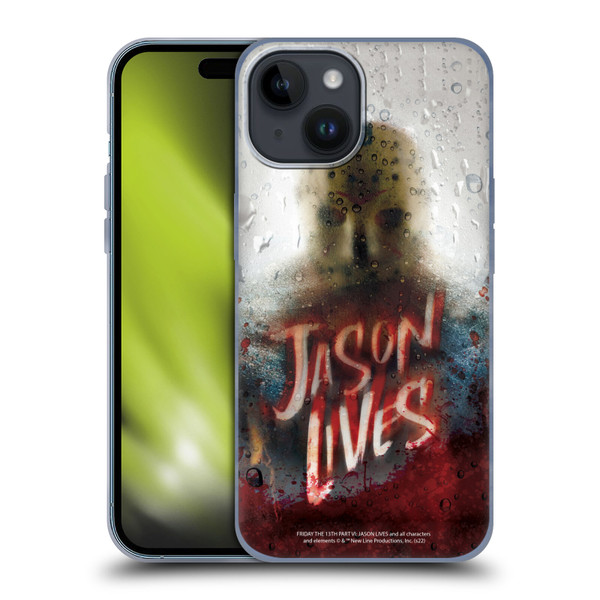Friday the 13th Part VI Jason Lives Key Art Poster 2 Soft Gel Case for Apple iPhone 15