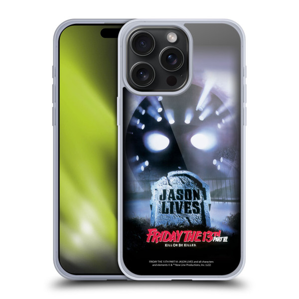 Friday the 13th Part VI Jason Lives Key Art Poster Soft Gel Case for Apple iPhone 15 Pro Max