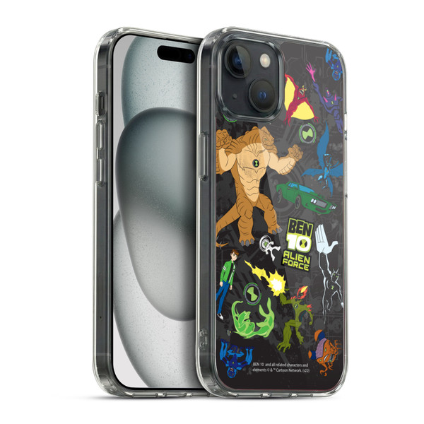 Ben 10: Alien Force Graphics Character Art Soft Gel Case for Apple iPhone 15 Plus & MagSafe