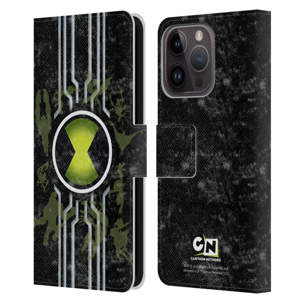 Ben 10: Alien Force Graphics Omnitrix Leather Book Wallet Case Cover For Apple iPhone 15 Pro