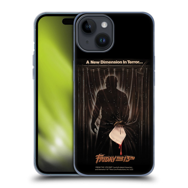 Friday the 13th Part III Key Art Poster 3 Soft Gel Case for Apple iPhone 15