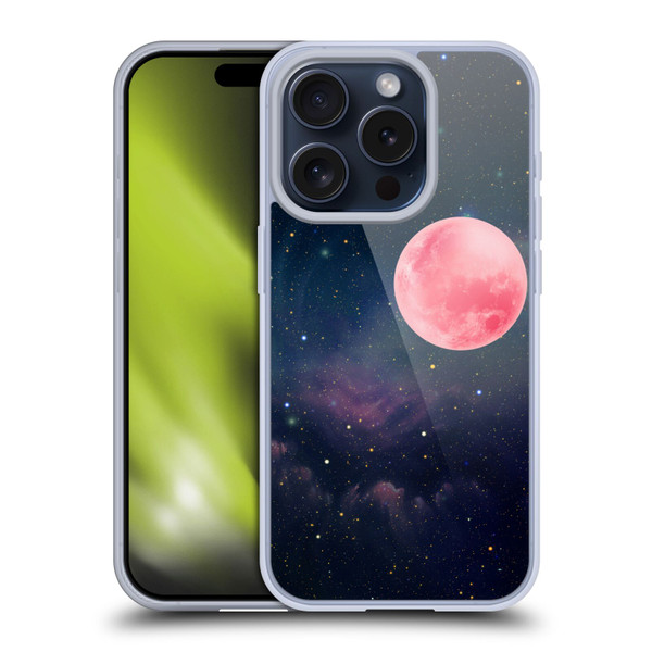 Cosmo18 Space Pink Moon Soft Gel Case for Apple iPhone 15 Pro