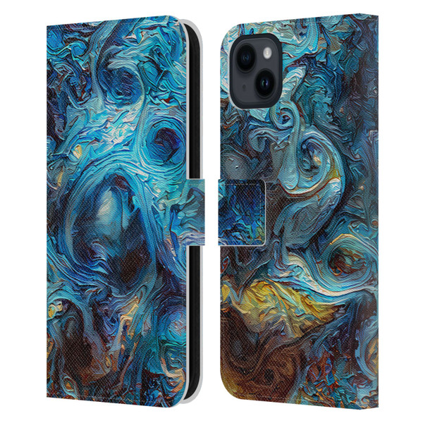 Cosmo18 Jupiter Fantasy Blue Leather Book Wallet Case Cover For Apple iPhone 15 Plus