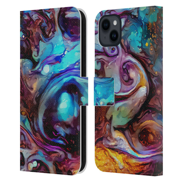 Cosmo18 Jupiter Fantasy Indigo Leather Book Wallet Case Cover For Apple iPhone 15 Plus