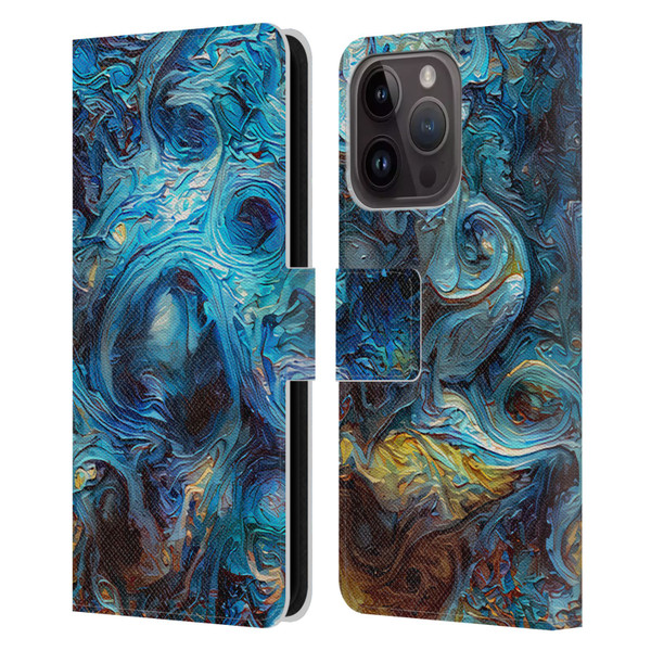Cosmo18 Jupiter Fantasy Blue Leather Book Wallet Case Cover For Apple iPhone 15 Pro