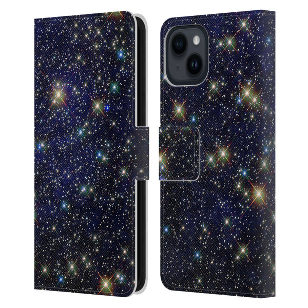 Cosmo18 Space 2 Standout Leather Book Wallet Case Cover For Apple iPhone 15