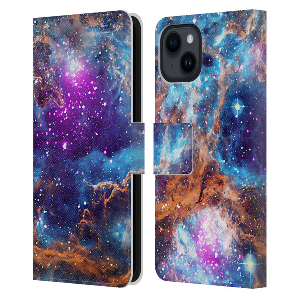 Cosmo18 Space Lobster Nebula Leather Book Wallet Case Cover For Apple iPhone 15