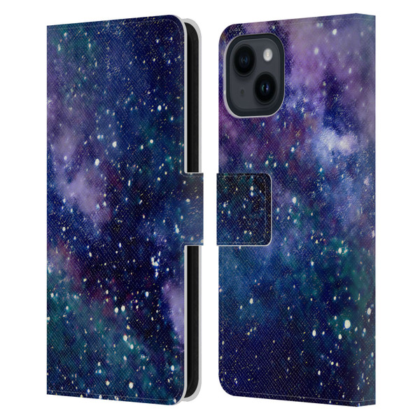 Cosmo18 Space Milky Way Leather Book Wallet Case Cover For Apple iPhone 15