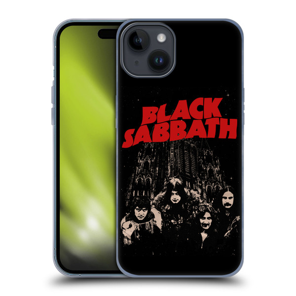 Black Sabbath Key Art Red Logo Soft Gel Case for Apple iPhone 15 Plus
