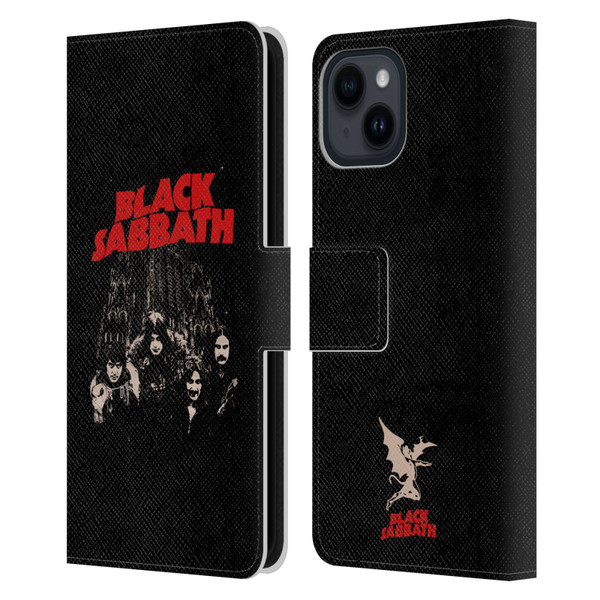 Black Sabbath Key Art Red Logo Leather Book Wallet Case Cover For Apple iPhone 15