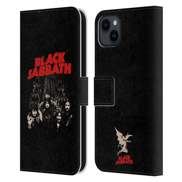 Black Sabbath Key Art Red Logo Leather Book Wallet Case Cover For Apple iPhone 15 Plus