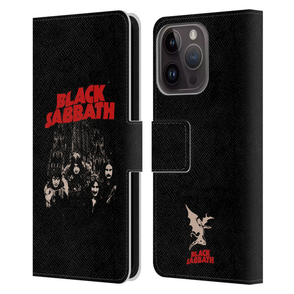 Black Sabbath Key Art Red Logo Leather Book Wallet Case Cover For Apple iPhone 15 Pro