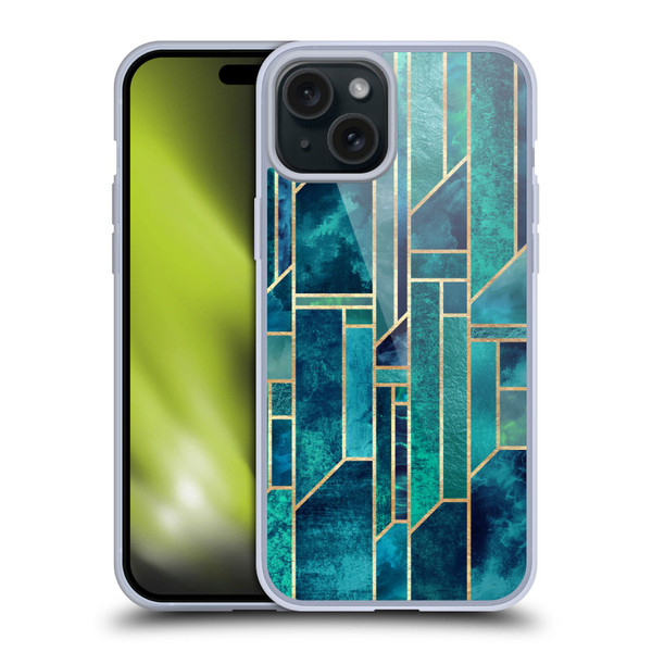 Elisabeth Fredriksson Geometric Design And Pattern Blue Skies Soft Gel Case for Apple iPhone 15 Plus