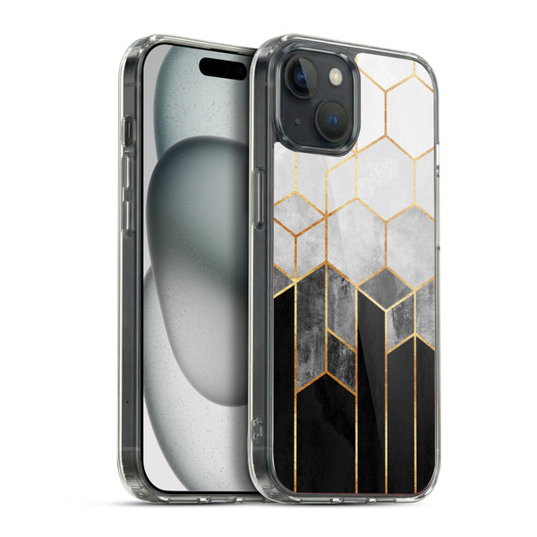Elisabeth Fredriksson Sparkles Charcoal Hexagons Soft Gel Case for Apple iPhone 15 Plus & MagSafe