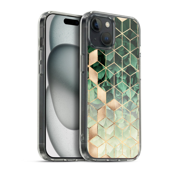 Elisabeth Fredriksson Sparkles Leaves And Cubes Soft Gel Case for Apple iPhone 15 Plus & MagSafe