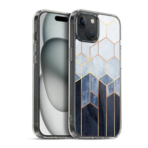 Elisabeth Fredriksson Sparkles Soft Blue Hexagons Soft Gel Case for Apple iPhone 15 Plus & MagSafe
