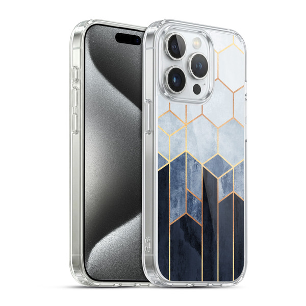 Elisabeth Fredriksson Sparkles Soft Blue Hexagons Soft Gel Case for Apple iPhone 15 Pro & MagSafe