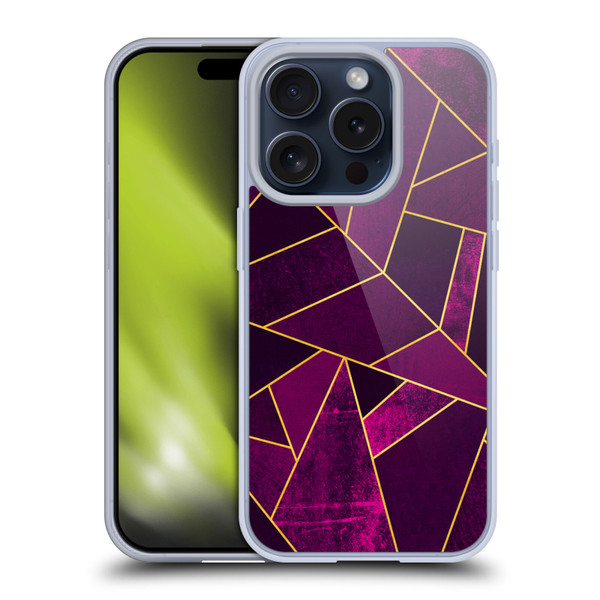 Elisabeth Fredriksson Stone Collection Purple Soft Gel Case for Apple iPhone 15 Pro