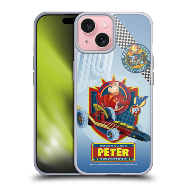Wacky Races 2016 Graphics Peter Perfect Soft Gel Case for Apple iPhone 15