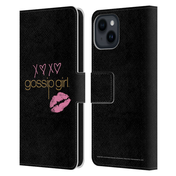 Gossip Girl Graphics XOXO Leather Book Wallet Case Cover For Apple iPhone 15