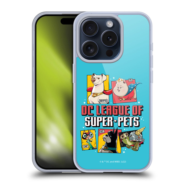 DC League Of Super Pets Graphics Characters 2 Soft Gel Case for Apple iPhone 15 Pro
