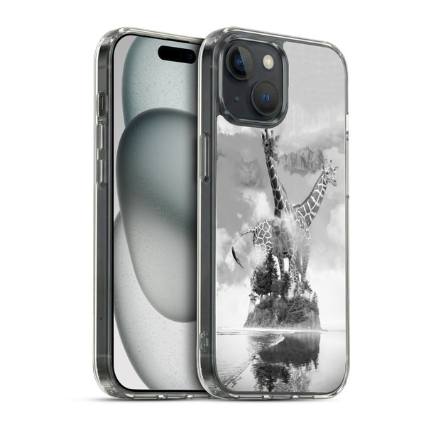 Dave Loblaw Animals Giraffe In The Mist Soft Gel Case for Apple iPhone 15 & MagSafe