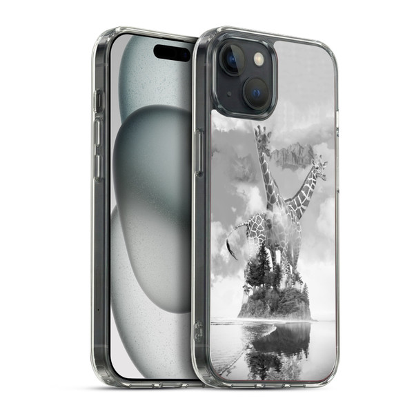 Dave Loblaw Animals Giraffe In The Mist Soft Gel Case for Apple iPhone 15 Plus & MagSafe