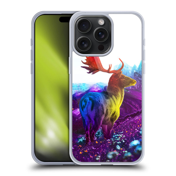 Dave Loblaw Animals Purple Mountain Deer Soft Gel Case for Apple iPhone 15 Pro Max