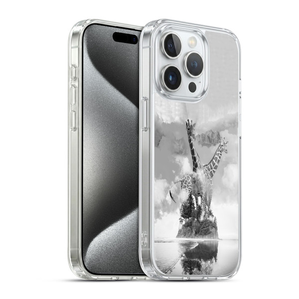 Dave Loblaw Animals Giraffe In The Mist Soft Gel Case for Apple iPhone 15 Pro & MagSafe