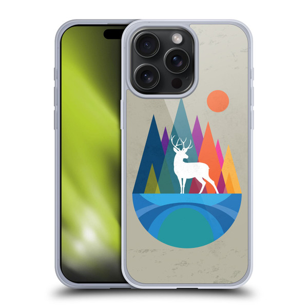 Dave Loblaw Contemporary Art Mountain Deer Soft Gel Case for Apple iPhone 15 Pro Max