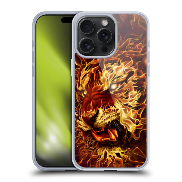 Tom Wood Fire Creatures Tiger Soft Gel Case for Apple iPhone 15 Pro Max
