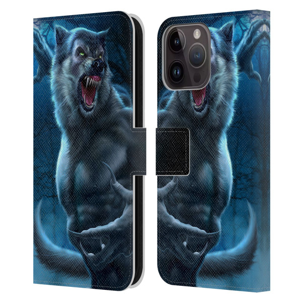 Tom Wood Horror Werewolf Leather Book Wallet Case Cover For Apple iPhone 15 Pro Max