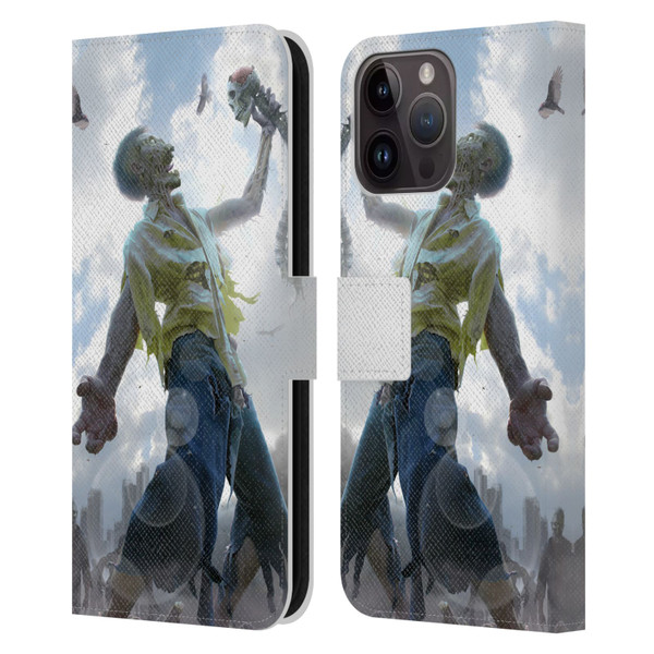 Tom Wood Horror Zombie Scraps Leather Book Wallet Case Cover For Apple iPhone 15 Pro Max