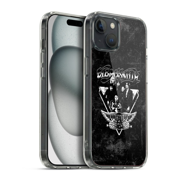 Aerosmith Black And White World Tour Soft Gel Case for Apple iPhone 15 Plus & MagSafe