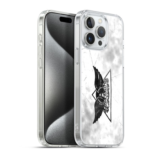 Aerosmith Black And White Triangle Winged Logo Soft Gel Case for Apple iPhone 15 Pro Max & MagSafe