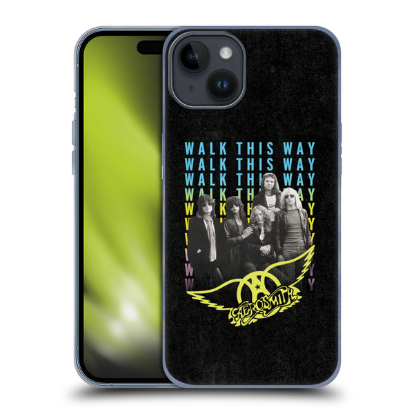 Aerosmith Classics Walk This Way Soft Gel Case for Apple iPhone 15 Plus