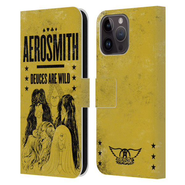 Aerosmith Classics Deuces Are Wild Leather Book Wallet Case Cover For Apple iPhone 15 Pro Max