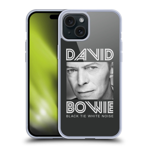 David Bowie Album Art Black Tie Soft Gel Case for Apple iPhone 15 Plus