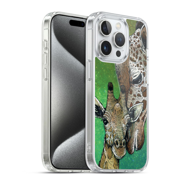 David Lozeau Colourful Art Giraffe Soft Gel Case for Apple iPhone 15 Pro & MagSafe