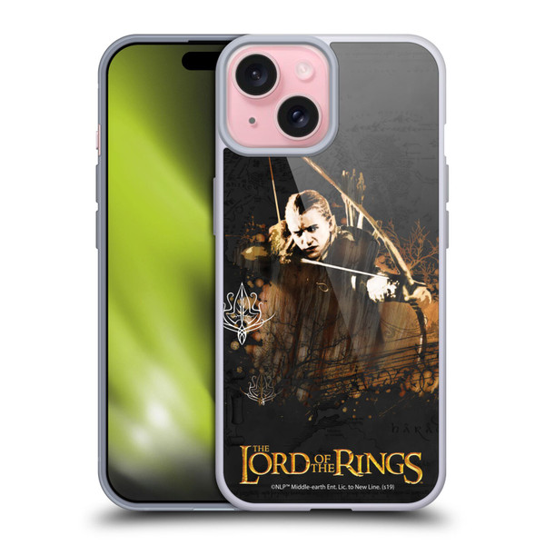 The Lord Of The Rings The Fellowship Of The Ring Character Art Legolas Soft Gel Case for Apple iPhone 15