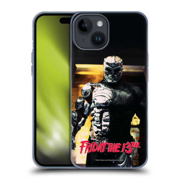 Friday the 13th: Jason X Comic Art And Logos Black And Red Soft Gel Case for Apple iPhone 15